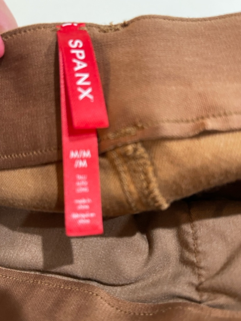 NWT Spanx High Waist Stretch Twill Cargo Skinny Pants SZ M TALL Brown Honey Glow - Picture 5 of 6
